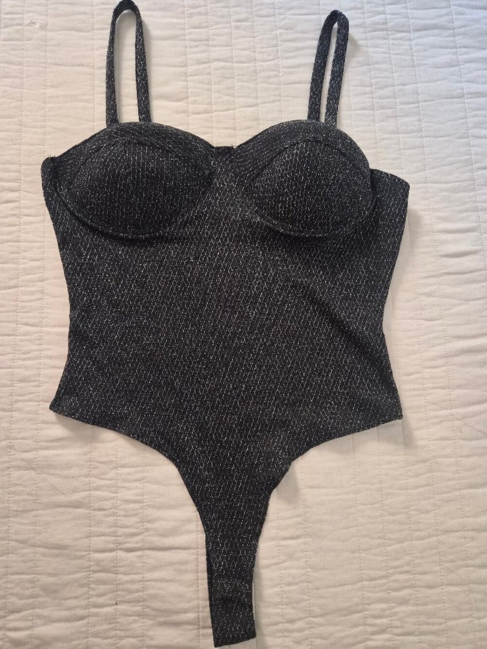 Haute Monde Glitter Sweetheart Bodysuit